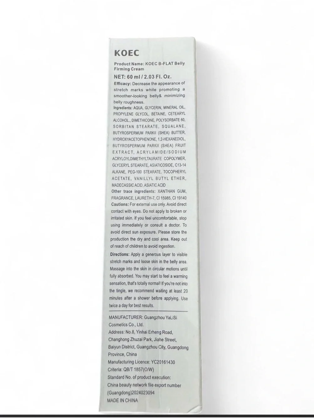 B-FLAT Belly Firming Cream